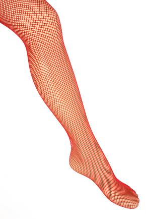 Ladies 1 Pair Fine Lycra Fishnet Tight Bright Red