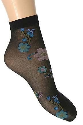 Ladies 1 Pair Floral Patterned Ankle Highs
