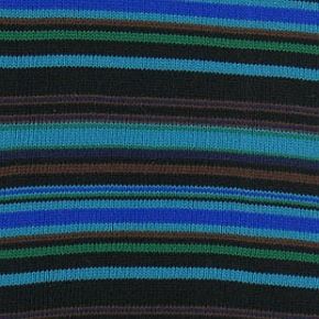Ladies 1 Pair Narrow Multicoloured Stripe Tights Medium - Teal