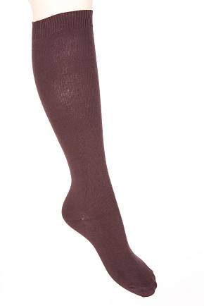 Sockshop Ladies 1 Pair Plain Cotton Rich Knee High Socks Plum Perfect