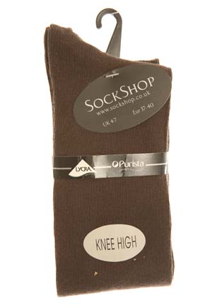 Sockshop Ladies 1 Pair Plain Cotton Rich Knee High Socks