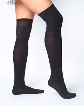 Sockshop Ladies 1 Pair Plain Over the Knee Cotton Rich Socks