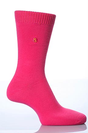 SockShop Ladies 1 Pair SockShop Colour Burst Cotton Sock In 19 Colours Burgundy