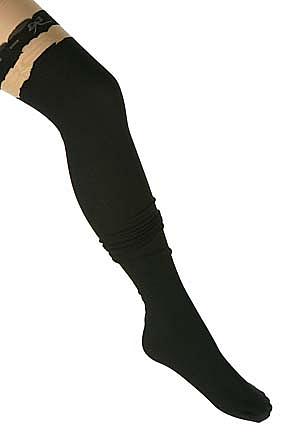 Ladies 1 Pair Stocking Detail Tight Black / Natural