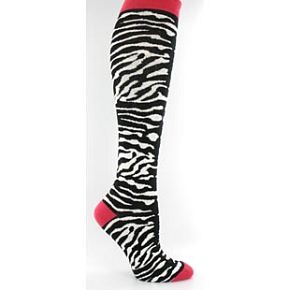 Sockshop Ladies 1 Pair Zebra Print Cotton Rich Knee High Socks