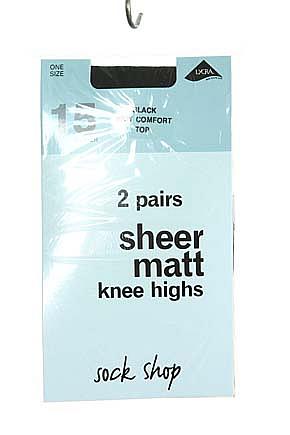 Ladies 2 Pair 15 Denier Sheer Matt Knee Highs Hazelnut