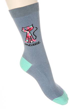 Sockshop Ladies 2 Pair Meow And Woof Cotton Rich Socks