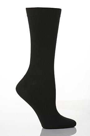 SockShop Ladies and Mens 1 Pair SockShop Colours Outstanding Value Plain Black Cotton Socks Black