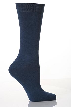 SockShop Ladies and Mens 1 Pair SockShop Colours Outstanding Value Plain Denim Cotton Socks Denim