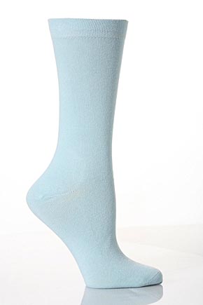 SockShop Ladies and Mens 1 Pair SockShop Colours Outstanding Value Plain Sky Blue Cotton Socks Sky Blue