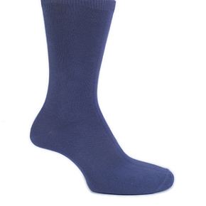Sockshop Mens 1 Pair Colours Single Cotton Rich Socks 12-14 Mens - Blue Indigo