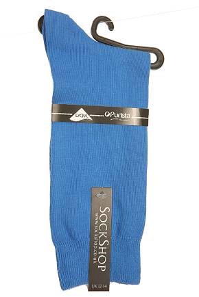 Sockshop Mens 1 Pair Colours Single Cotton Rich Socks Electric Blue