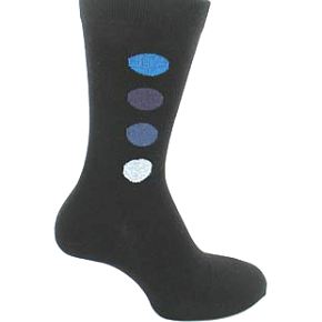 Sockshop Mens 1 Pair Four Spot Design Cotton Rich Socks 6-11 Mens - Black