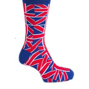 Sockshop Mens 1 Pair Union Jack Design Cotton Rich Socks 6-11 Mens - Red/white/blue