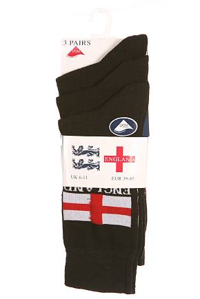 Sockshop Mens 3 Pair England Trouser Socks