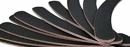 SODIAL(R) 10 Double Sided 100/180 Grit Boomerang/Bana Na Curved Nail Files Uk Emery Board