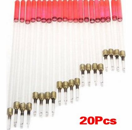 20 Clear Crystal Waggler Fishing Fish Floats Floating Stem Tube Set