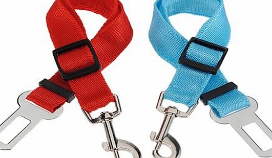 SODIAL(R) 2X Pet Dog Cat Puppy Car Safety Seat Belt Harness Restraint Adjustable Lead Clip