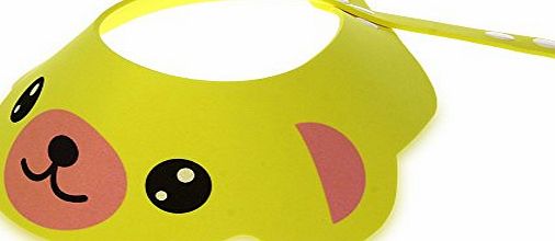 SODIAL(R) Baby Kid Toddler Bath Shower Cap Hat Wash Hair Shampoo Shield Adjustable Yellow