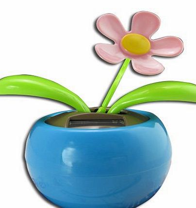 SODIAL(R) Blue Magic Cute Flip Flap Swing Dancing Solar Powered Flower Toys