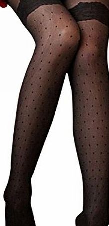 SODIAL(R) Lady Girl Thigh High Stockings Socks Hold Ups Stay Up Tights Lace Dots Sexy