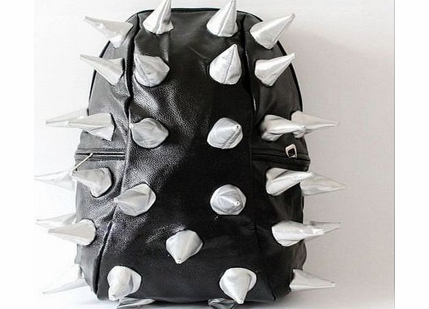 SODIAL(R) NEW Fashion Unisex Hedgehog Spike Punk Backpack Travelling Bag School Bag - Silver