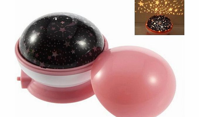 SODIAL(R) Rotation Starry Star Moon Sky Romantic Night Projector Light Lamp (pink)