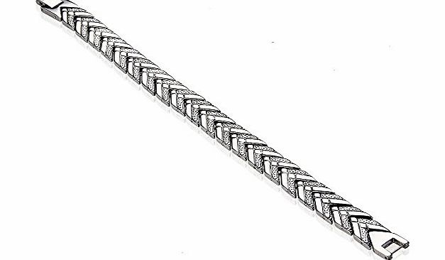 SODIAL(R) Stainless Steel Bracelets for Women Mens Magnetic Magnet Link Arrow Shape Chain