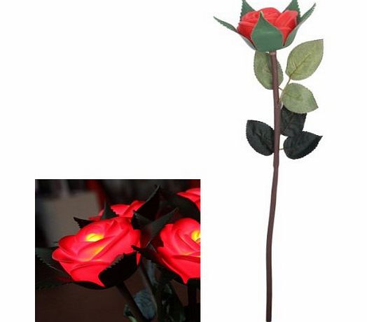 SODIAL(R) Valentine Gift Never Fade Rose Flower LED Lamp--Red