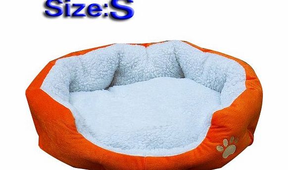 SODIAL(R) Waterproof Super Warm Soft Fleece Puppy Pets Dog Cat Bed House Basket Nest Mat - Orange