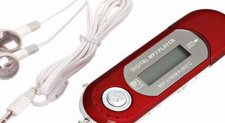SODIAL(TM) 4GB USB 2.0 Mp3 Music Player with Fm Radio Function Voice Recorder Red