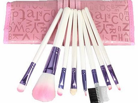 SODIAL TM) 8pcs Pro Pink Make up Brushes Set with Case