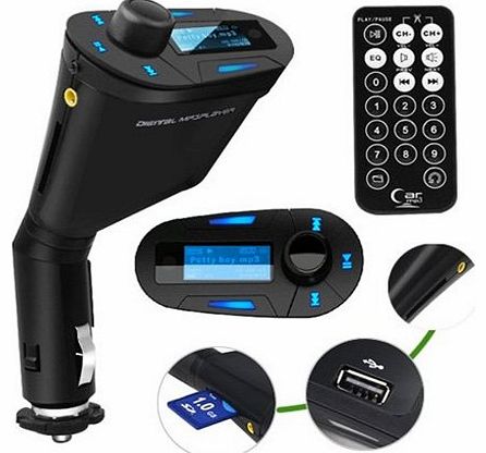 SODIAL TM) Car Kit Mp3 Player Wireless Fm Transmitter Modulator USB Sd MMC Slot with Remote