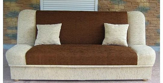 Sofa bed Polska Wersalka - Brown Sofa Bed Maddy with bedding place and clic-clak mechanism. Any colors