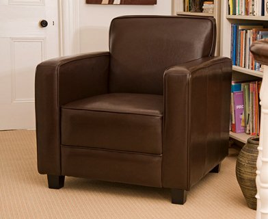 Brand New 1 Seat Sofa/Armchair in Faux Leather (Brown)