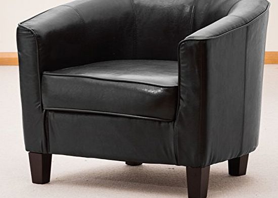 Brand New Abbeville Faux Leather Tub Chair / Armchair Seating (Black)