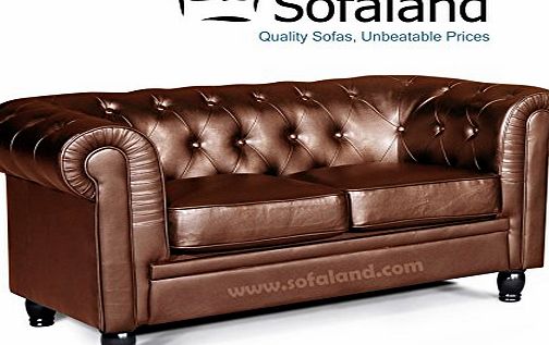 Sofaland Chatsworth 2 Seater Chesterfield Sofa - Brown