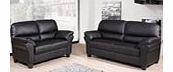 BRAND NEW CANDY 3+2 FAUX LEATHER SOFA SUITE IN BROWN