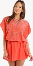Sofia by Vix, 1295[^]222446 Solid Peach Butterfly Kaftan - Peach
