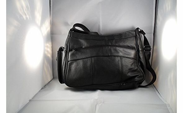 Sofia  LEATHER SHOULDER GRAB HANDBAG (Black)