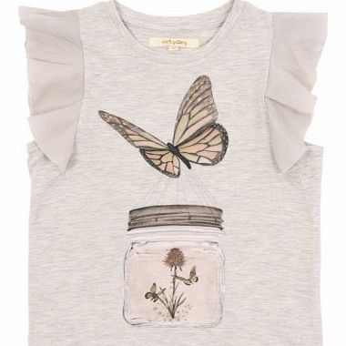 Butterfly T-shirt Heather white `4 years