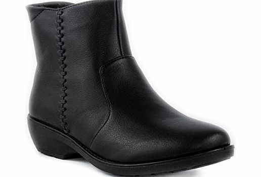 Softlites Womens Stitched Ankle Boot in Black - Size 5 - Black