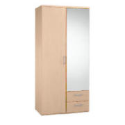 Soho 2 Door 2 Drawer Wardrobe, Maple effect