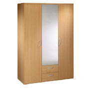 Soho 3 Door 2 Drawer Wardrobe, Beech effect