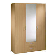 Soho 3 Door 2 Drawer Wardrobe, Oak effect