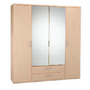 Soho 4 door 2 drawer Wardrobe, Maple effect