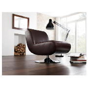 Soho leather swivel chair, chocolate