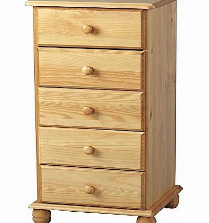 Sol Chest Of Drawers 5 Drawer Narrow Cabinet Solid Pine Sol Bedroom Furniture