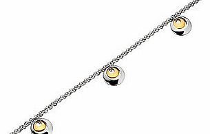 Y Luna Silver And 9ct Gold Circles Necklet -