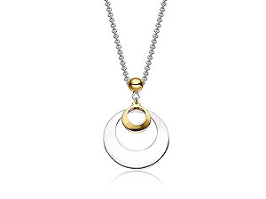 Sol Y Luna Silver And 9ct Gold Double Circles